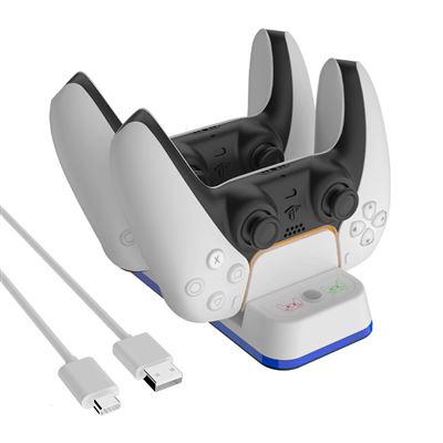 GENERIQUE Chargeur d'interface USB-C du contr&ocirc;leur PS5 - Blanc 