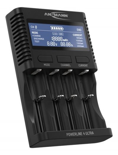 ANSMANN Chargeur de piles rondes NiCd, NiMH, Li-ion  Powerline 4 Ultra