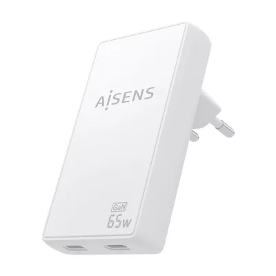 AISENS Chargeur mural  ASCH-65W2P077-W Blanc 65 W