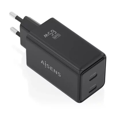 AISENS Chargeur mural  ASCH-65W2P079-BK Noir 65 W