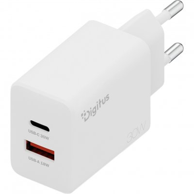 DIGITUS Chargeur mural  DA-10301 GaN II 30W | 1x USB-C, 1x DA-10301
