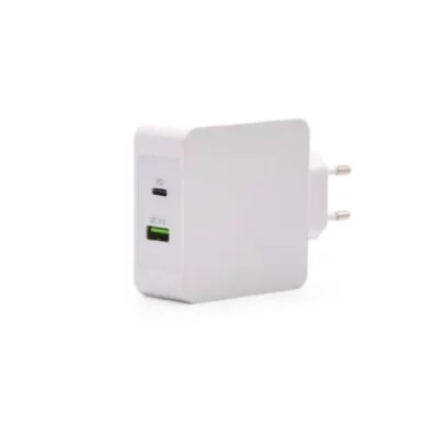 TOOQ Chargeur mural  USB 3.0, USB-C - Charge rapide - Couleur blanche