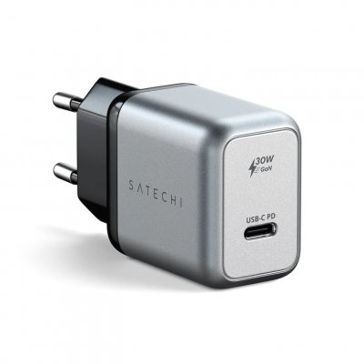 SATECHI Chargeur mural USB-C PD GAN 30W - Space gray-GRIS