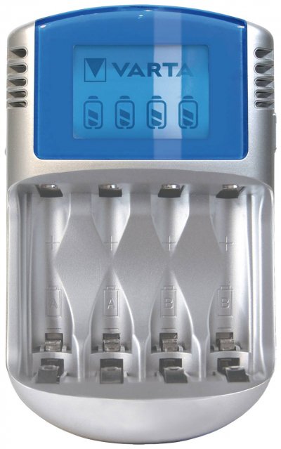 VARTA Chargeur Piles  LCD avec adaptateur 12V + 4 piles AA