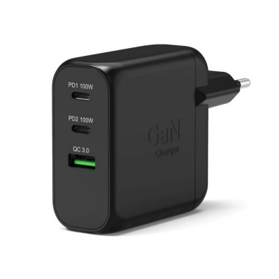 PORT Chargeur  Chargeur mural GaN 100W - 3 s + C&acirc;ble USB-C 2m