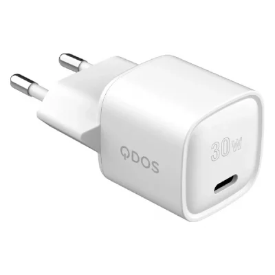 QDOS Chargeur pour t&eacute;l&eacute;phone mobile  Chargeur USB-C PowerCUBE Mini 30W blanc