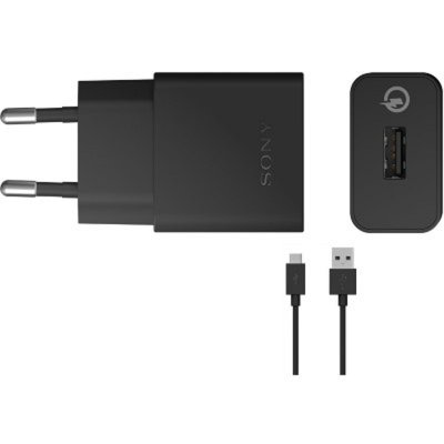 SONY Chargeur quick charger 2.0 original  uch10 noir + c&acirc;ble UCH10