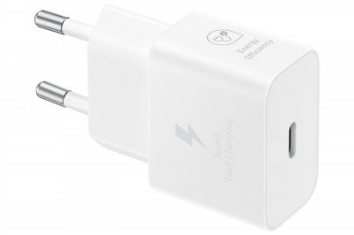 SAMSUNG Chargeur  secteur Rapide - 25W USB C (avec c&acirc;ble) - Blanc