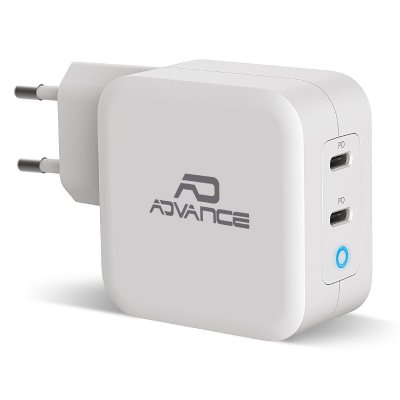 ADVANCE Chargeur Secteur  Compatible 2xusb-C 100w (Blanc)