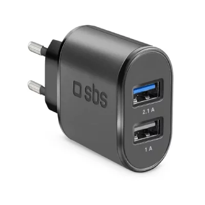 SBS Chargeur secteur Chargeur De Batterie Fast Charge Avec 2 Ports Usb