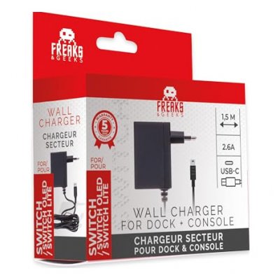 TRADE INVADERS Chargeur secteur Freaks And Geeks pour Dock Nintendo Switch