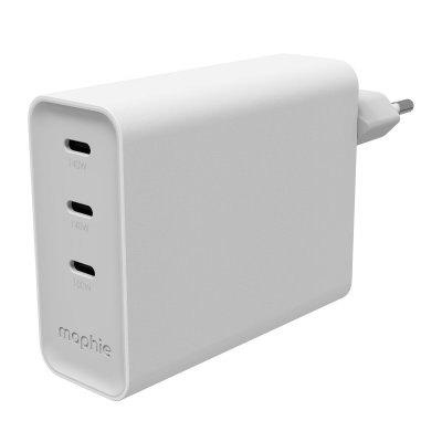 MOPHIE Chargeur secteur  GaN &agrave; triple port USB-C 140W Blanc