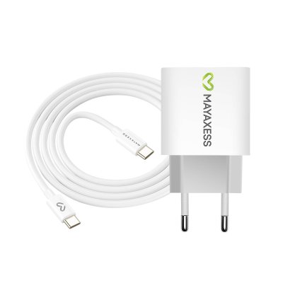 MAYAXESS Chargeur Secteur Pour Fairphone 5 20w + C&acirc;ble Usb-c 1m Blanc 