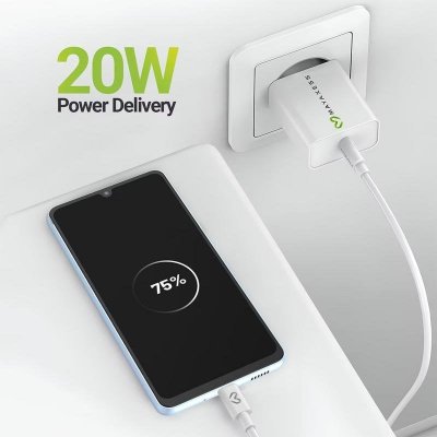 MAYAXESS Chargeur Secteur Pour Galaxy A33 20w + C&acirc;ble Usb-c 1m Blanc 