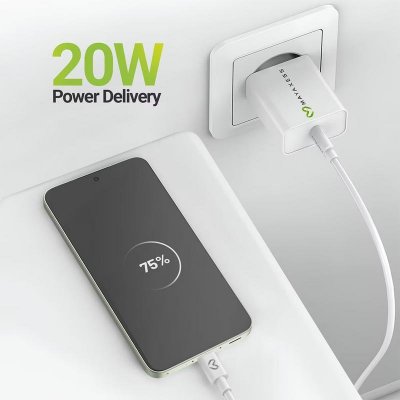 MAYAXESS Chargeur Secteur Pour Galaxy A36 20w + C&acirc;ble Usb-c 1m Blanc 