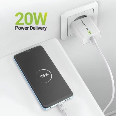 MAYAXESS Chargeur Secteur Pour Galaxy A54 20w + C&acirc;ble Usb-c 1m Blanc 
