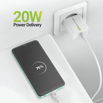 MAYAXESS Chargeur Secteur Pour Galaxy A57 20w + C&acirc;ble Usb-c 1m Blanc 
