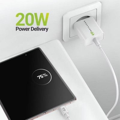 MAYAXESS Chargeur Secteur pour Galaxy Z Fold 5 20W + C&acirc;ble USB-C 1m Blanc
