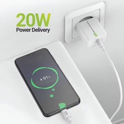 MAYAXESS Chargeur Secteur Pour Magic 7 Pro 20w + C&acirc;ble Usb-c 1m Blanc 
