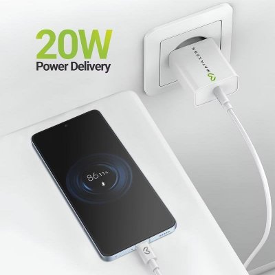 MAYAXESS Chargeur Secteur pour Xiaomi 14T Pro 20W + C&acirc;ble USB-C 1m Blanc