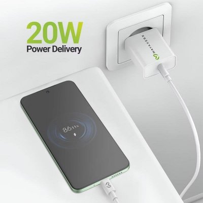 MAYAXESS Chargeur Secteur pour Xiaomi 15 Pro 20W + C&acirc;ble USB-C 1m Blanc