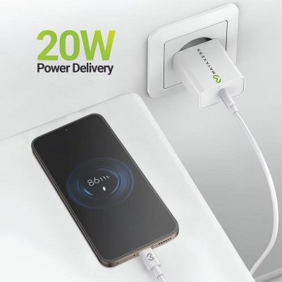 MAYAXESS Chargeur Secteur pour Xiaomi 15T Pro 20W + C&acirc;ble USB-C 1m Blanc