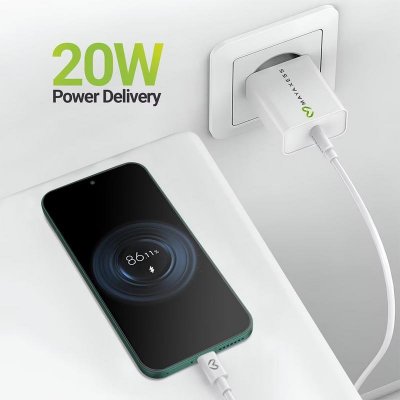 MAYAXESS Chargeur Secteur pour Xiaomi 17 Ultra 20W + C&acirc;ble USB-C 1m Blanc
