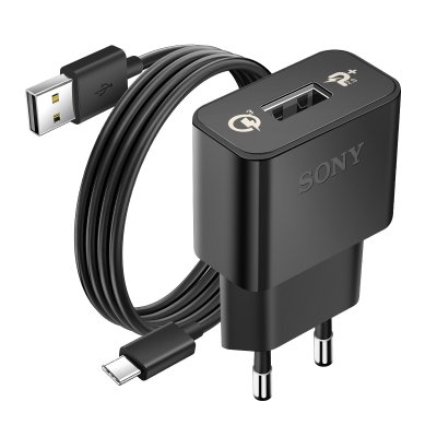 SONY Chargeur secteur UCH20 1.5A Noir Smartphone C&acirc;ble USB type C inclus