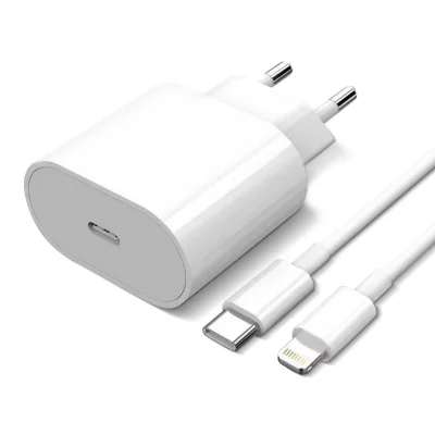APPLE Chargeur Secteur Usb-C 20w + C&acirc;ble Lightning Power Delivery Original  Blanc