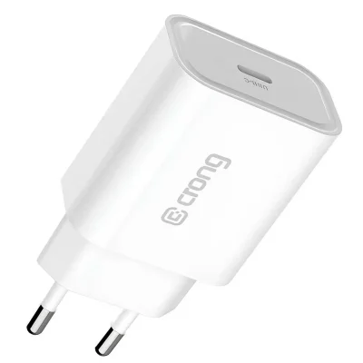 CRONG Chargeur Secteur USB-C 20W Compatible Power Delivery Compact  Blanc