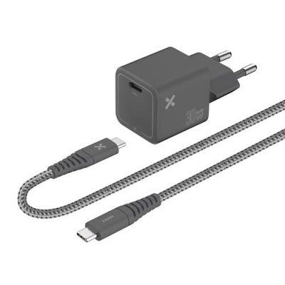 CHARGEUR SECTEUR GAN 30W + CABLE 1M USB C Chargeur secteur Wefix Pro GaN 30 W + c&acirc;ble 1 m USB-C Gris 