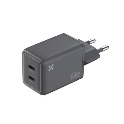 CHARGEUR SECTEUR GAN 45W DOUBLE USB C Chargeur secteur Wefix Pro GaN 45 W Double USB-C Gris 