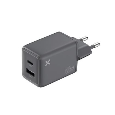 CHARGEUR SECTEUR GAN 45W USB C & USB A Chargeur secteur Wefix Pro GaN 45 W USB-C et USB-A Gris 