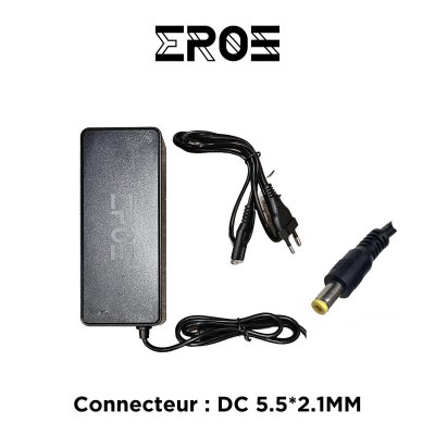 EROZ Chargeur universel trottinette &eacute;lectrique batterie 60v, connecteur dc 5.5*2.1mm