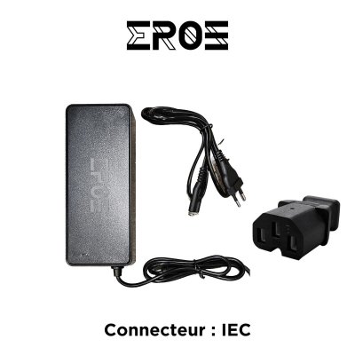 EROZ Chargeur universel trottinette &eacute;lectrique batterie 72v, connecteur iec
