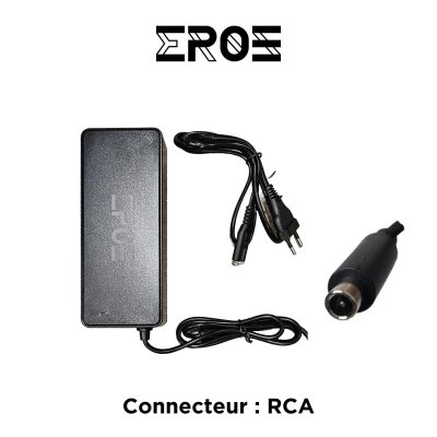 EROZ Chargeur universel trottinette &eacute;lectrique batterie 72v, connecteur rca