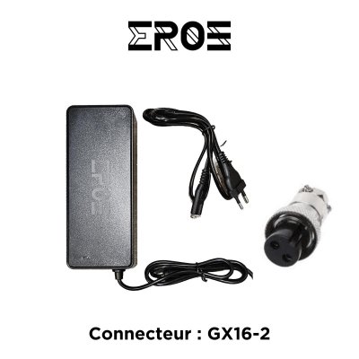 EROZ Chargeur universel trottinette &eacute;lectrique batterie 84v, connecteur gx16-2
