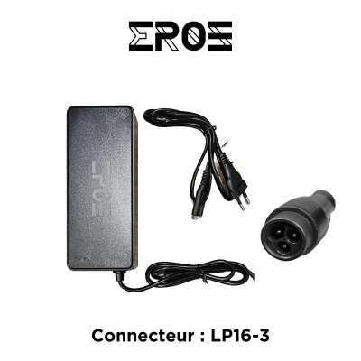 EROZ Chargeur universel trottinette &eacute;lectrique batterie 84v, connecteur lp16-3