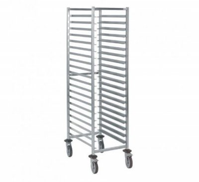 MATERIEL CH PRO Chariot &agrave; glissi&egrave;res euronorme 600x400mm 20 niveaux Tournus - Inox