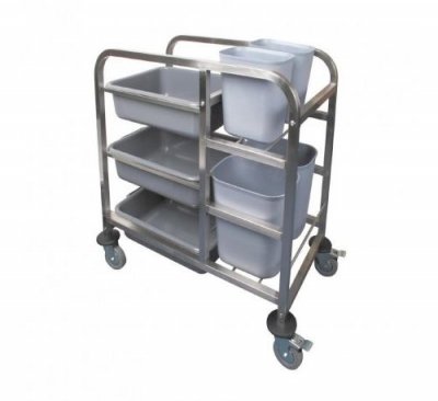 VOGUE Chariot de cantine en acier inoxydable - Inox
