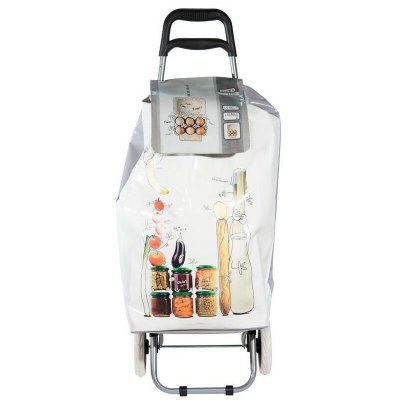 ACHAT UTILE Chariot de course motifs legumes   jaune sh1482