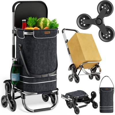 MONZANA&REG; Chariot de courses 2 en 1 Noir