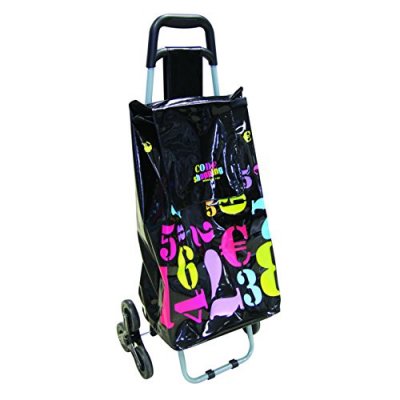  Chariot de courses - Caddie code barre - Noir - Poussette de march&eacute;