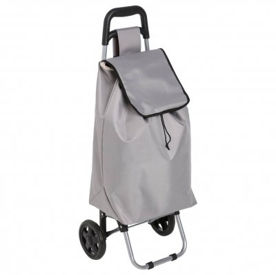 AC DECO Chariot de courses uni gris - Poussette de march&eacute;