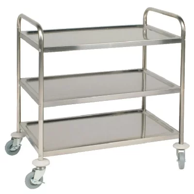 VOGUE Chariot de d&eacute;barrassage inox 3 niveaux 930 x 860 x 535 mm -  
