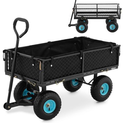 HILLVERT Chariot De Transport Jardin Plage Brouette Pliable Pliant 300 kg Pneus &oslash;25 cm