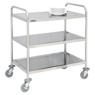 NODATA Chariot en inox 3 plateaux - casselin - acier inoxydable 920x600x945mm