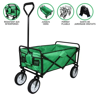 MONSTERSHOP Chariot Pliable de n - Vert 
