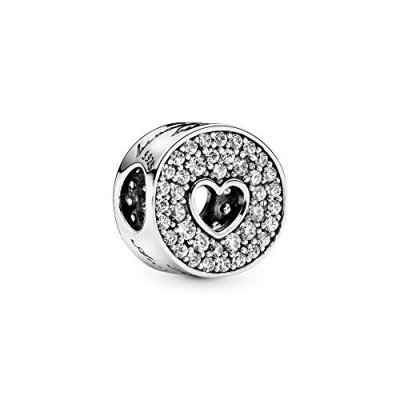 PANDORA Charm Anniversaire Pav&eacute; et C&acute;ur  Moments