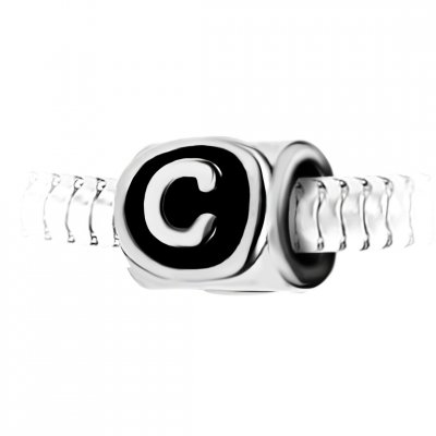 SO CHARM BIJOUX Charm perle lettre C en acier par SC Crystal BEA0269-C